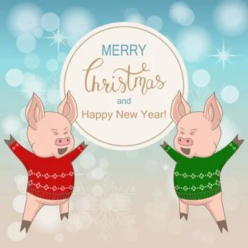 Holiday Vector Lettering background. Merry Christmas concept Stock Illustration