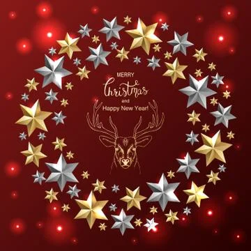 Holiday Vector Lettering background. Merry Christmas concept Stock Illustration