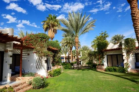 The holiday villas at luxury hotel, Sharm el Sheikh, Egypt Stock Photos