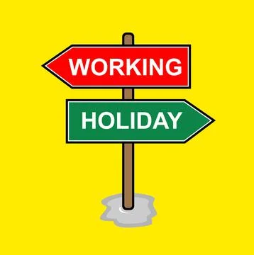 HOLIDAY VS WORKING Stock Illustration