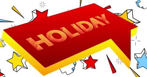 Holiday word in a 3d speech bubble Stock Footage 196691838