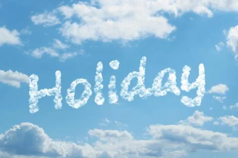 Holiday word on cloud Illustrazione stock
