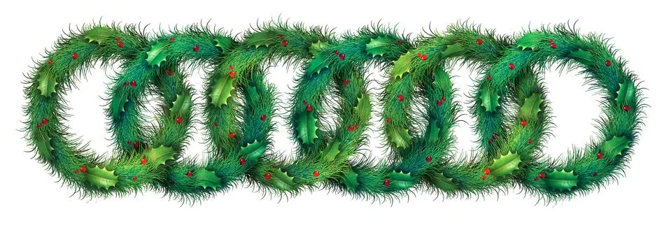Holiday Wreath Border Pattern Stock Illustration