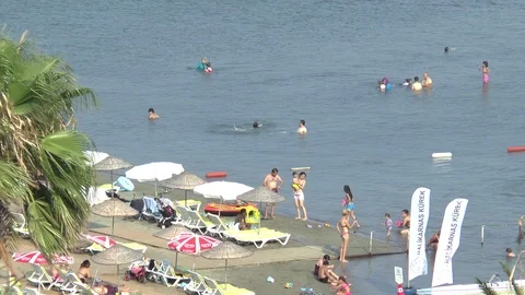 Holidaymakers On The Beach Stock Footage 105187569