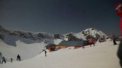 Holidaymakers in the mountains Stock Footage 74413732