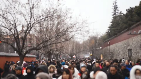 Holidaymakers in xi 'an, China. Stock Footage 111369300