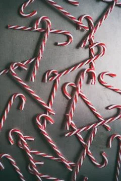 Holiday:Random Pattern Of Glass Candy Canes Stock Photos