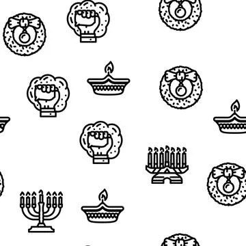 Holidays Celebration Accessories Vector Seamless Pattern Stockillustratie