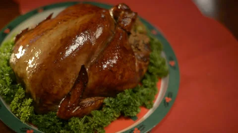 Holidays Chicken Dinner Stock Footage 32185334