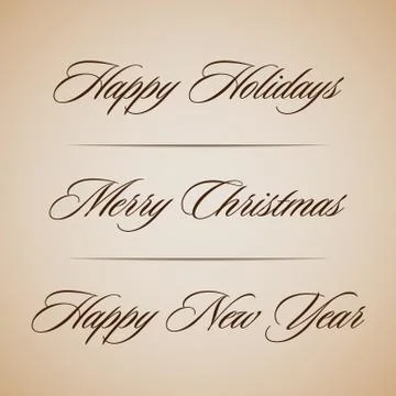 Holidays greeting type Stock Illustration