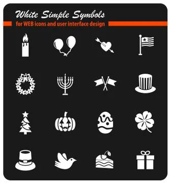 Holidays icon set Stock Illustration