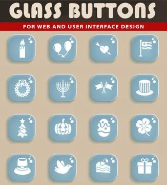 Holidays icon set Stock Illustration