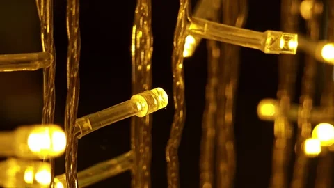 Holidays lights. Chain small lights. Bokeh. Stock Footage 304939499