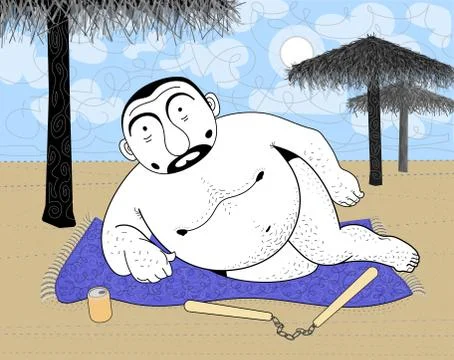 Holidays. S... on the beach. Stock Illustration