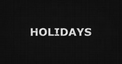HOLIDAYS text on board Illustrazione stock