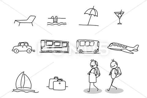 Holidays tour & travel Stock Illustration