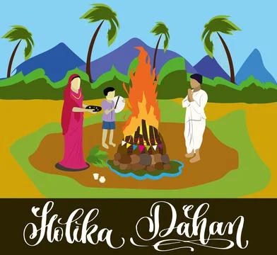 Holika dahan illustration vector image Stock Illustration