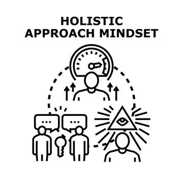 Holistic approach mindset vector illustration representing development Stock Illustration