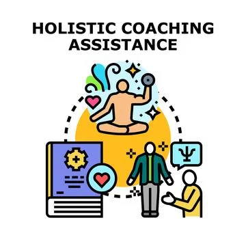 Holistic coaching assistance supporting personal growth and well being Stock Illustration