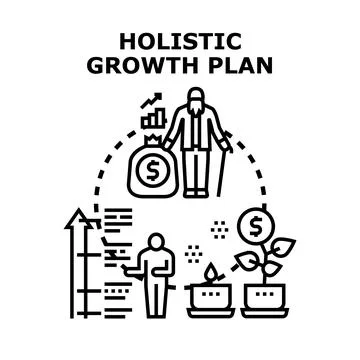 Holistic growth plan for future financial investment Stock Illustration