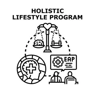 Holistic lifestyle program balancing mental and physical health イラスト素材