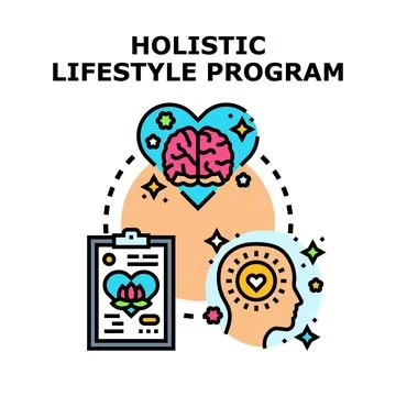 Holistic lifestyle program for mind body spirit balance Illustrazione stock