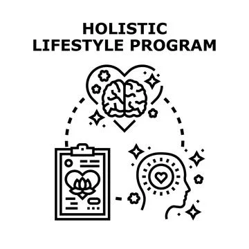 Holistic lifestyle program for mind body spirit balance Stock Illustration