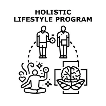 Holistic lifestyle program promoting wellness and health Ilustración de archivo