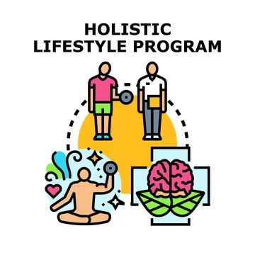 Holistic lifestyle program promoting wellness and health Ilustración de archivo