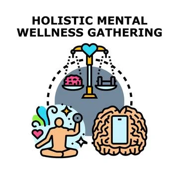 Holistic mental wellness gathering concept vector illustration Ilustración de archivo