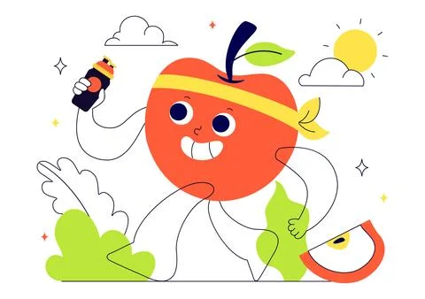 Holistic Nutrition Vector Illustration Featuring Healthy Food, Fruits, and .. Stockillustratie