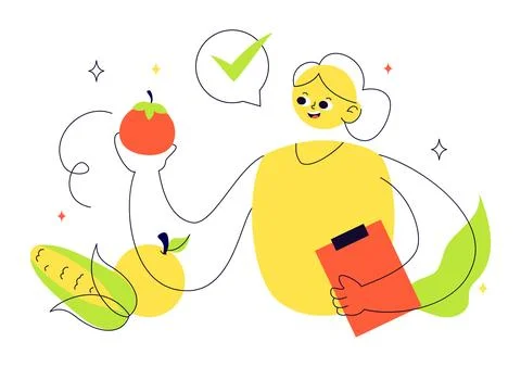 Holistic Nutrition Vector Illustration Featuring Healthy Food, Fruits, and .. Stock Illustration