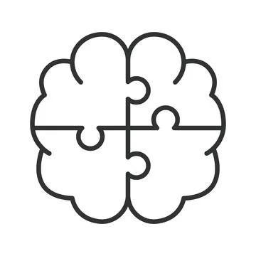 Holistic thinking and cognitive integration icon in line design. Holistic Ilustração Stock