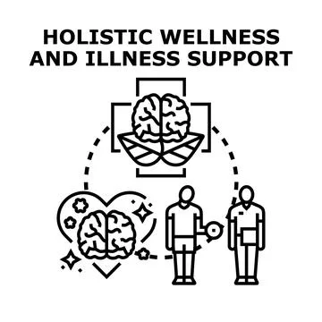 Holistic wellness and illness support health concept 스톡 일러스트