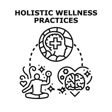 Holistic wellness practices for mind body and soul Stock Illustration