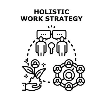 Holistic work strategy and integrated business approach Illustrazione stock