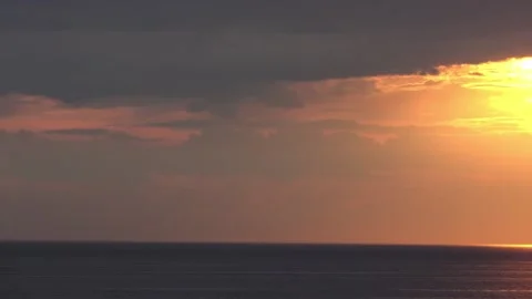 Holland Beach Sunset rays 3 HD Stock Footage