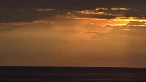 Holland Beach Sunset rays w Boat HD Video stock 139215298