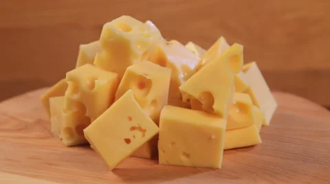 Holland cheese diced Stock Footage 53787296