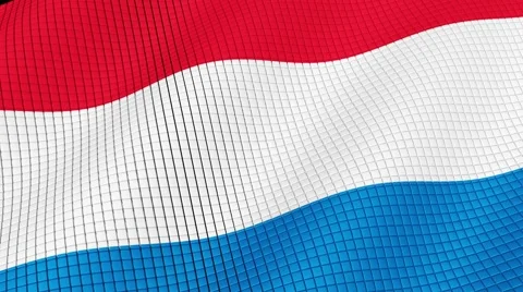 Holland flag develops waves. Looped. Full HD 1080. Video stock 55156795