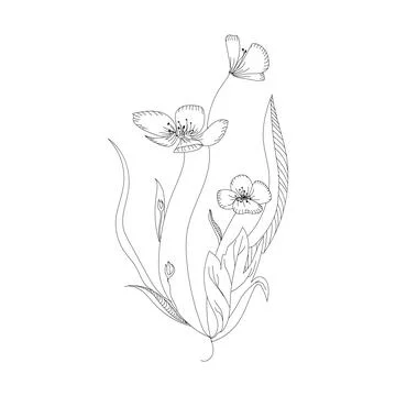 Holland tulips on a white background. Vector. Hand drawn artwork. Love concept Stock Illustration