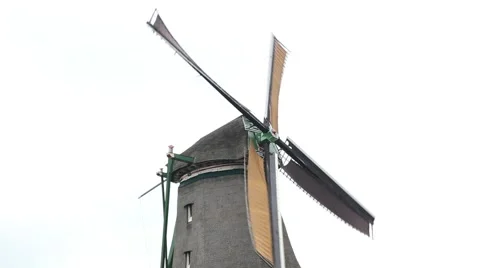 Holland windmill in the country side Stock Footage 46155056