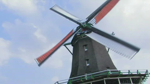 Holland windmill Stock Footage