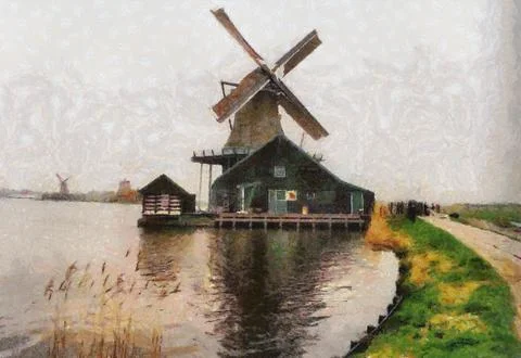 Holland windmill Stock Illustration