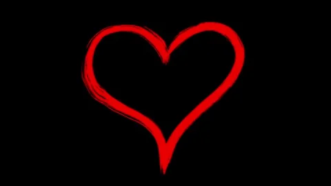 A hollow beating heart on a black background Stock Footage 301340976