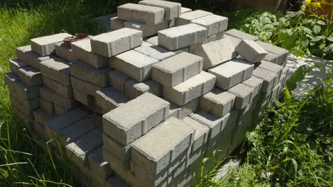 The hollow blocks on stack on the ground in Estonia 動画素材 202816316