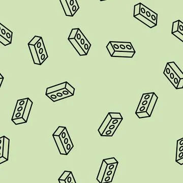 Hollow brick line vector seamless pattern Stock Illustration