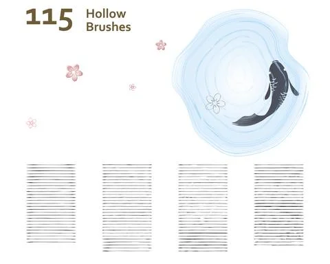 Hollow Brushes 스톡 일러스트