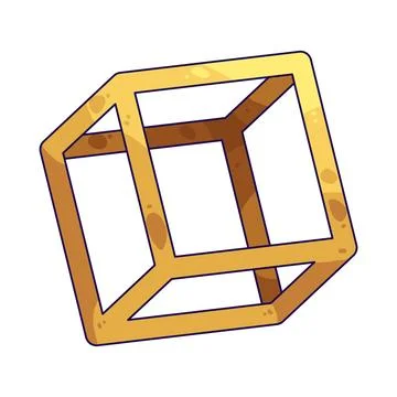 Hollow cube illustration 스톡 일러스트