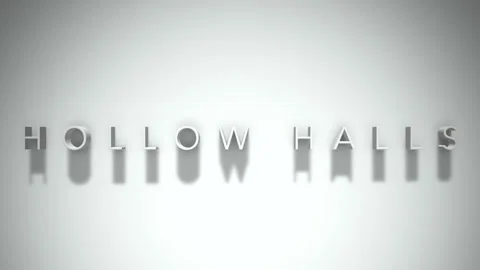 Hollow halls 3D title animation with shadows on a white background Stock Footage 297816256